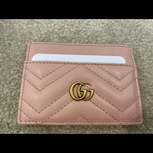 New Gucci GG Marmont card case holder Perfect Pink